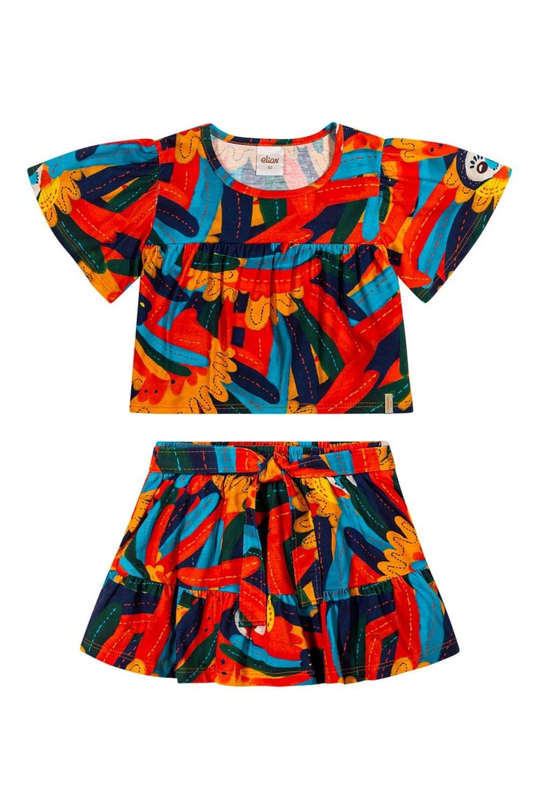 Infantil - Conjunto Menina Cantarim Tropical Elian Azul