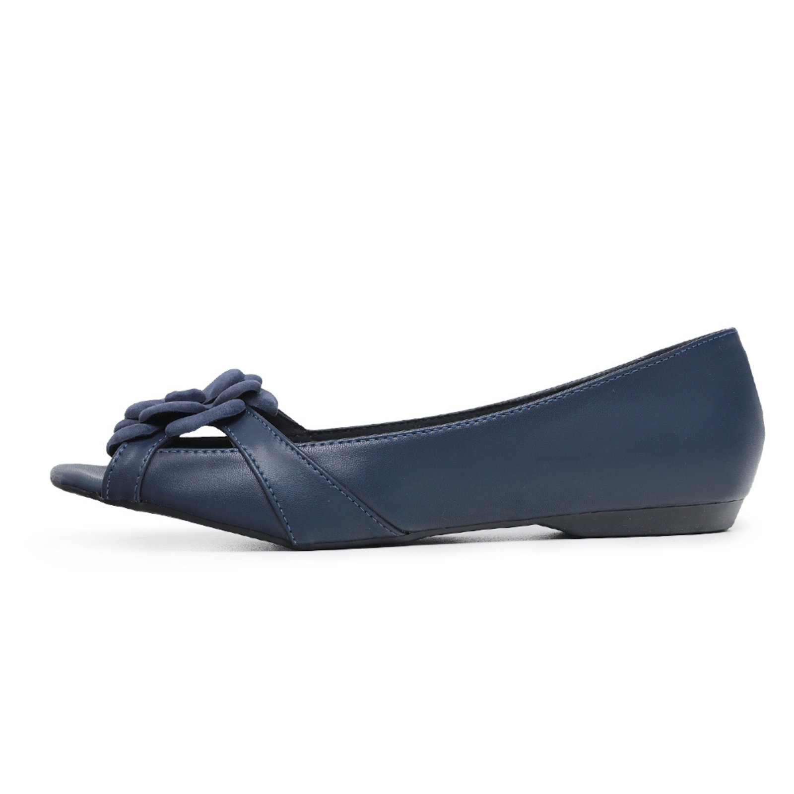 Sapatilha PeepToe LeRUCHEL Flor Marinho