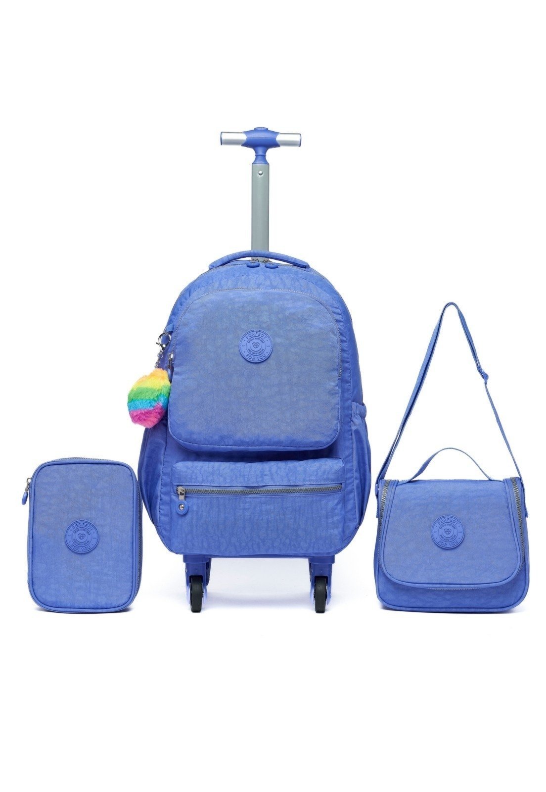 Vista 2 Infantil - Kit Menina Mochila Estojo Lancheira Reforçada Perfect For You roxo Perfect For You roxo
