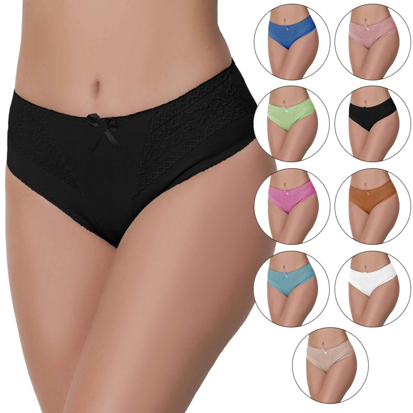 Kit 5 Calcinhas Gabi Lingerie Cotton Lingerie Com Detalhes Rendados Algodão Confortável