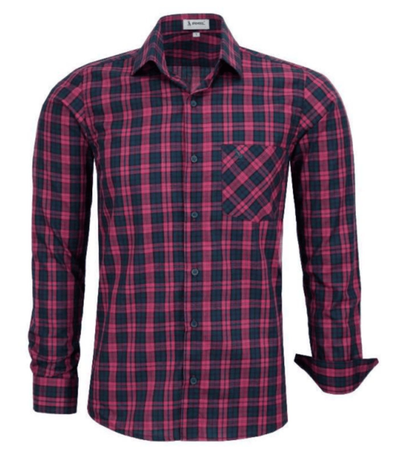 Camisa Social Amil Infor Comfort Xadrez Algodão Macia Fácil de Passar Luxo Cor03