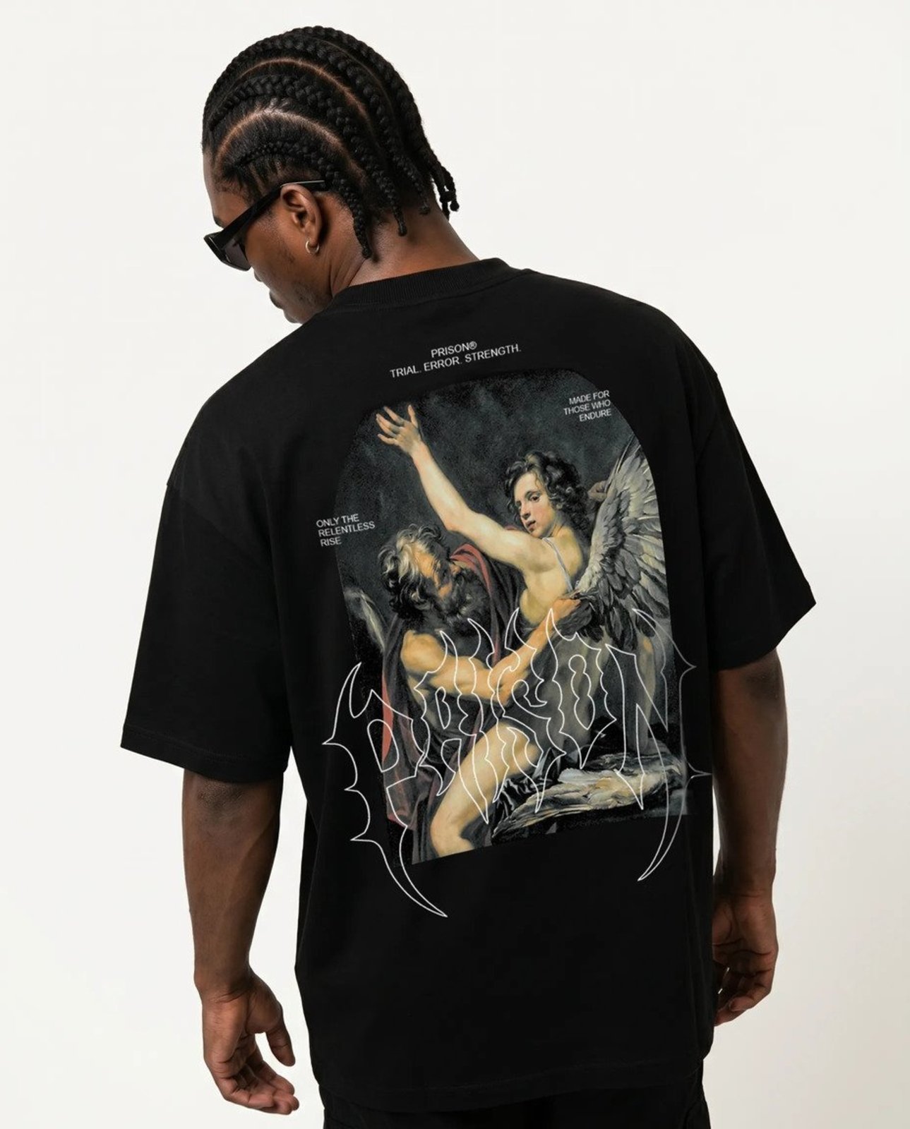 Camiseta Oversized Gothic Ascension Preta Preto