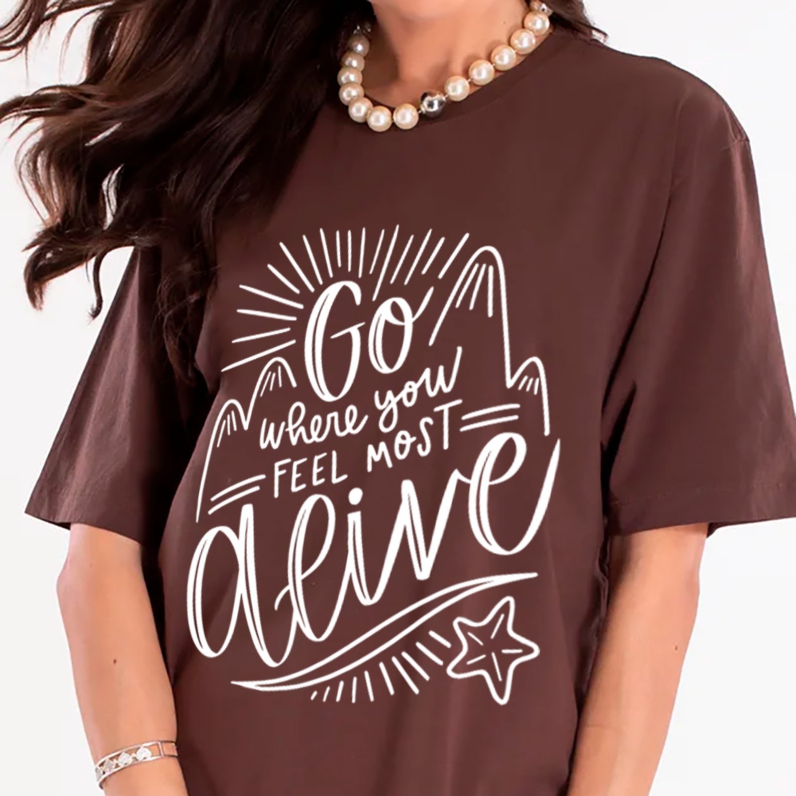 Vista 2 Camiseta Ousy Sinta-se Vivo Oversized Feminina preto ousy preto