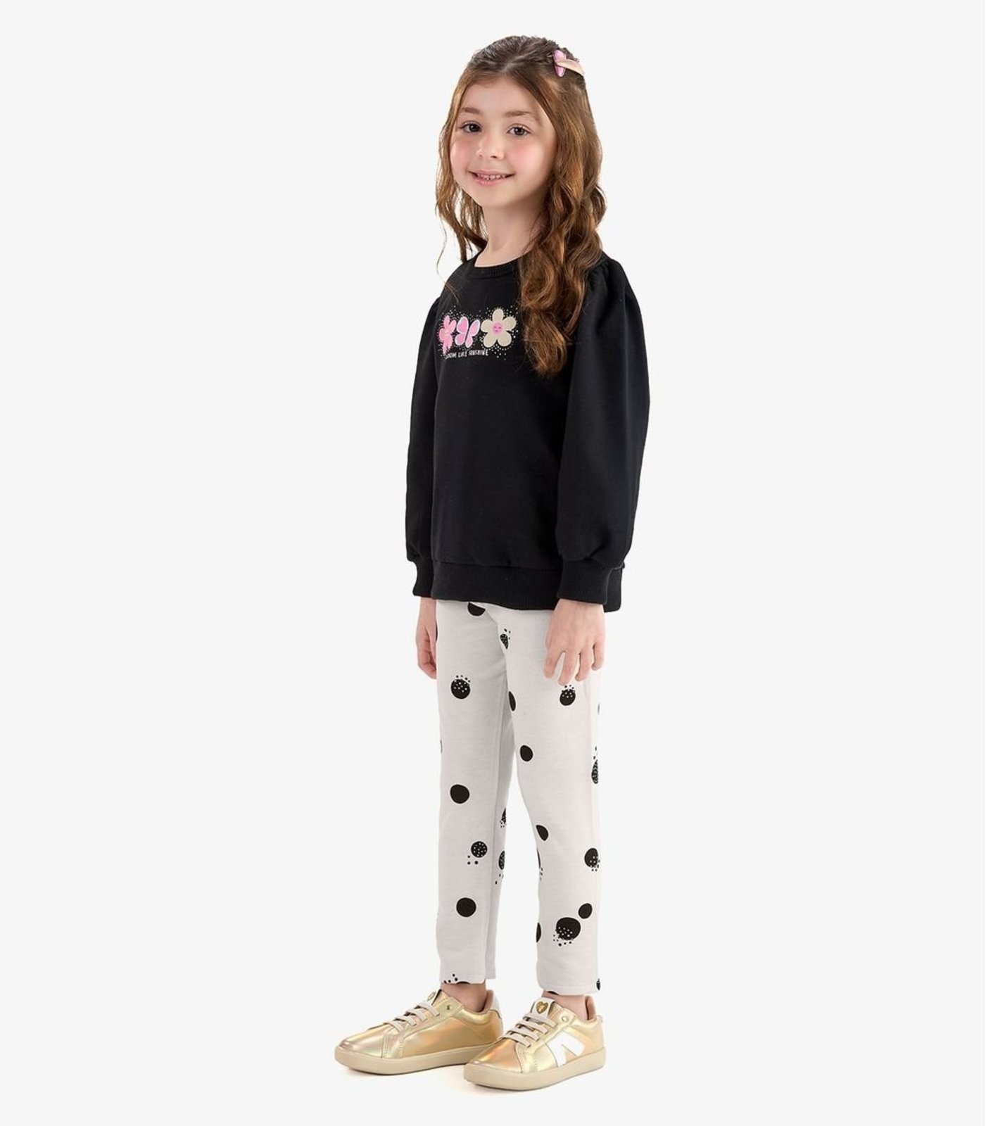 Infantil - Conjunto Moletom Blusão Com Calça Rovi Preto