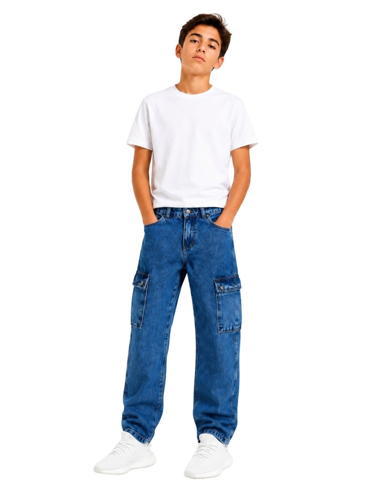 Infantil - Calça Jeans Cargo Crawling Juvenil Masculina