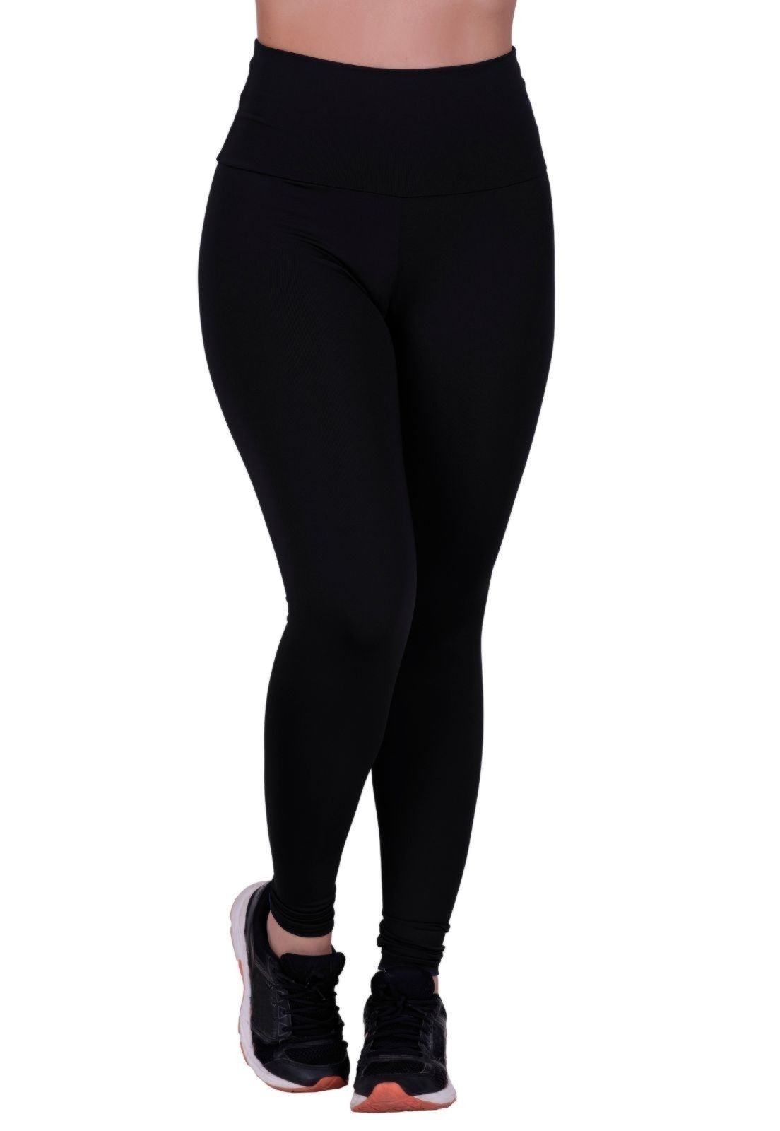 Calça Legging Suplex Lisa Academia Fitness Debi Preto