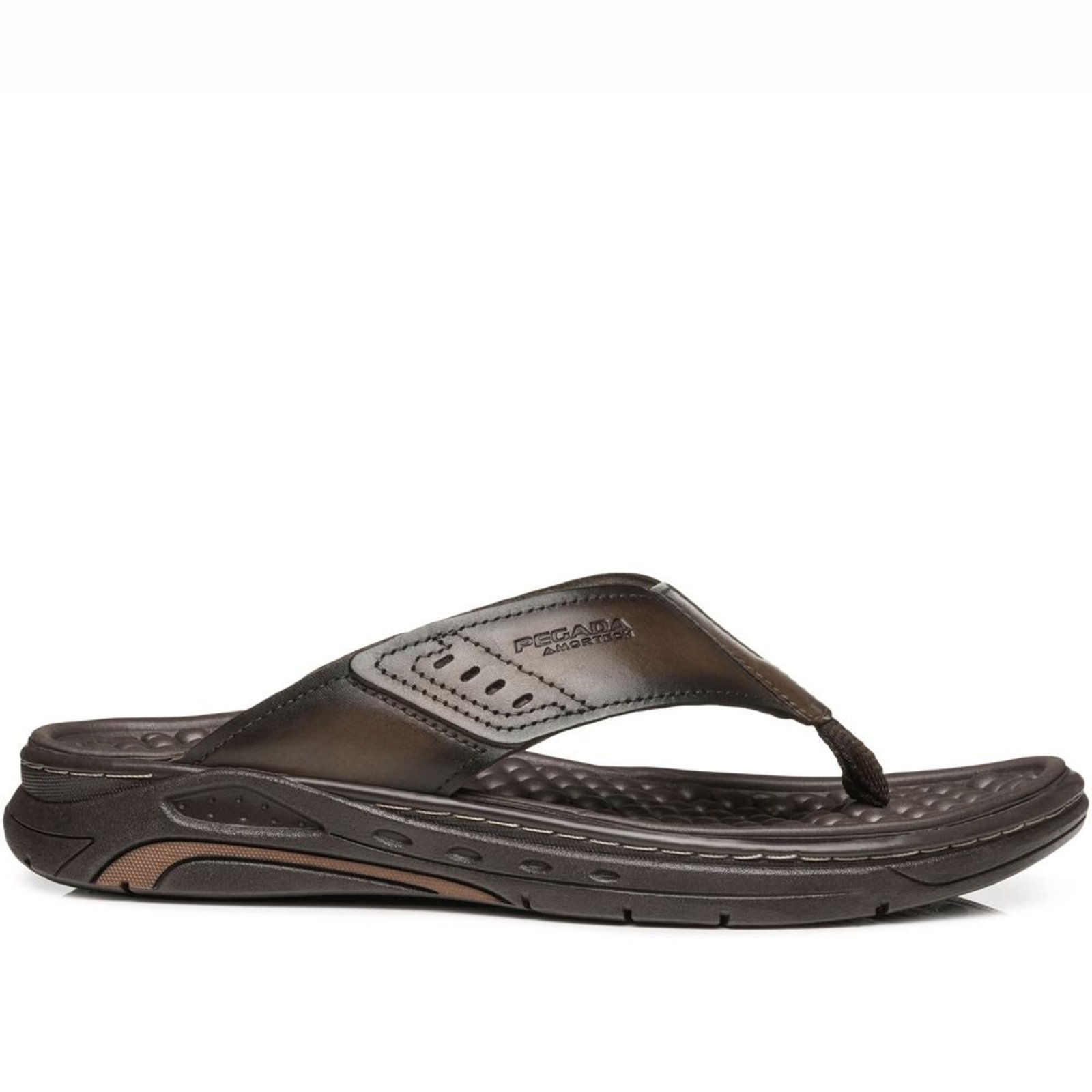 Chinelo Pegada Masculino em Couro Cravo 134551-02 Chinelo Pegada Masculino em Couro Cravo 134551-02 39