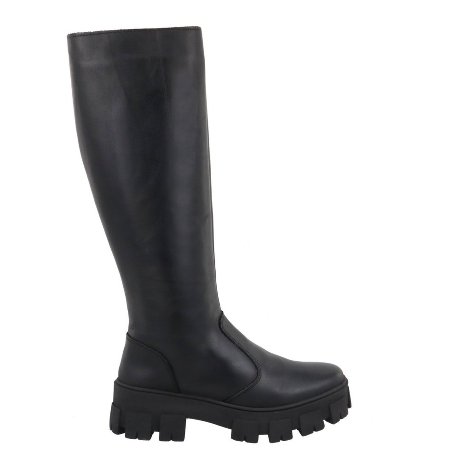 Vista 3 Bota Feminina Paula B Em Couro Legítimo Solado Tratorado Cano Longo Montaria preto PAULA B preto