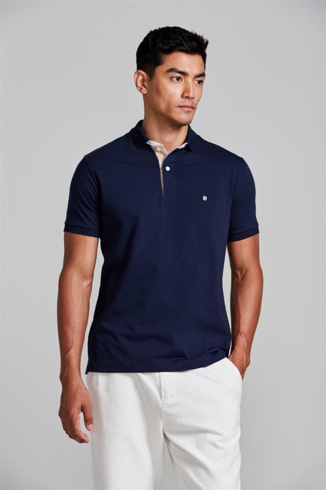 HIGHSTIL Camisa Polo Malha Slim Fit - Azul Marinho