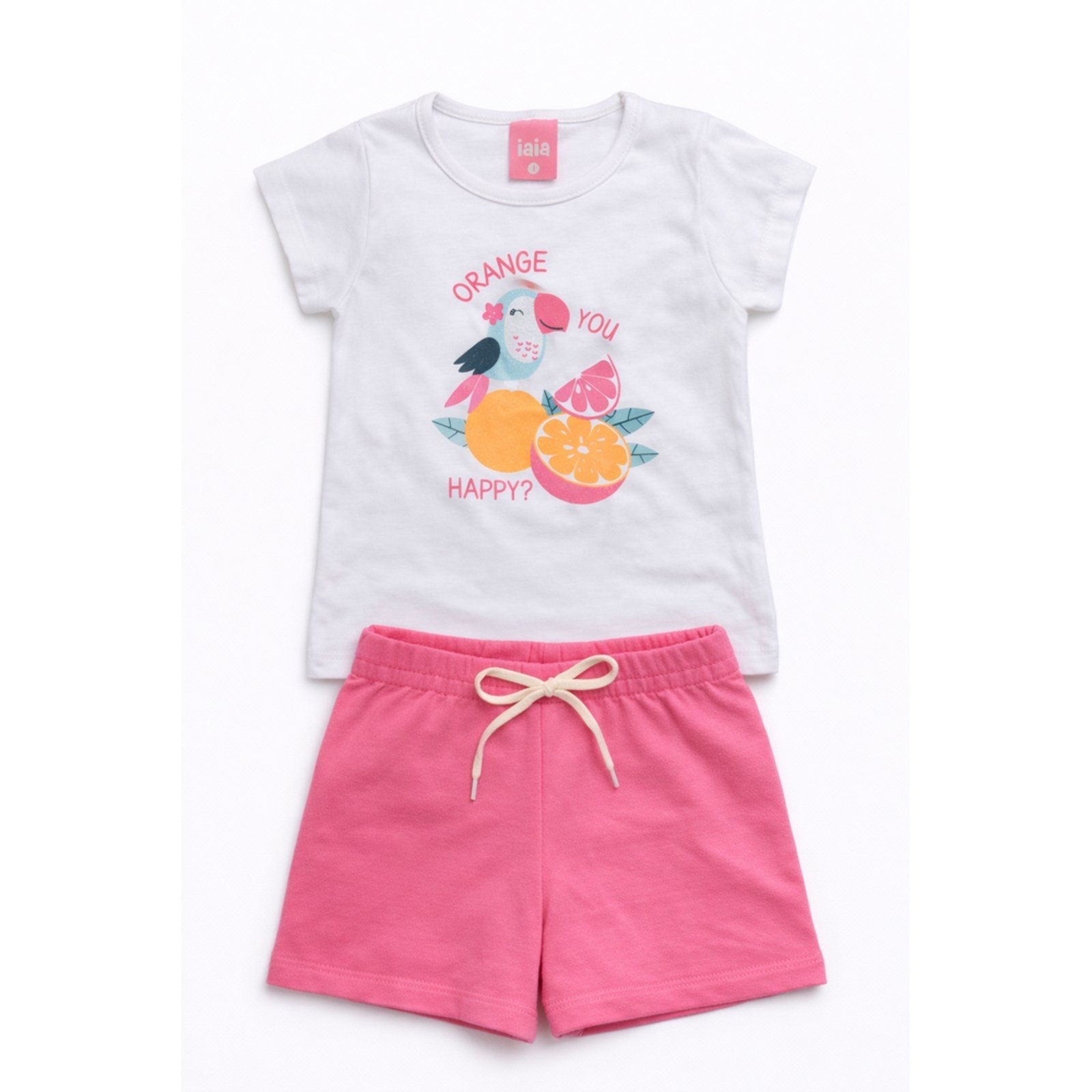 Vista 2 Infantil - Conjunto Menina Verão Orange ROSA AZUL KIDS branco orange ROSA AZUL KIDS branco orange