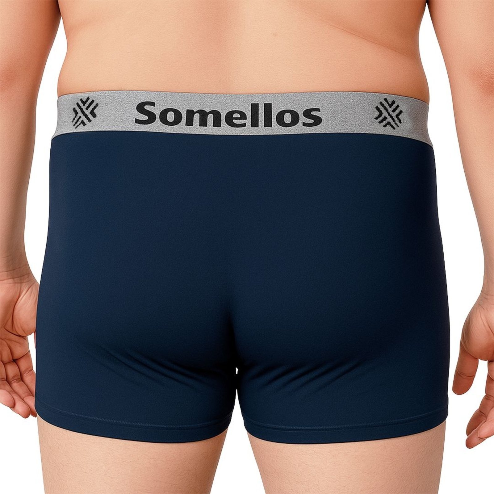 Vista 3 Cueca Boxer Somellos PLUS SIZE Microfibra Premium Confortável Di Nuevo azul marinho Di Nuevo azul marinho
