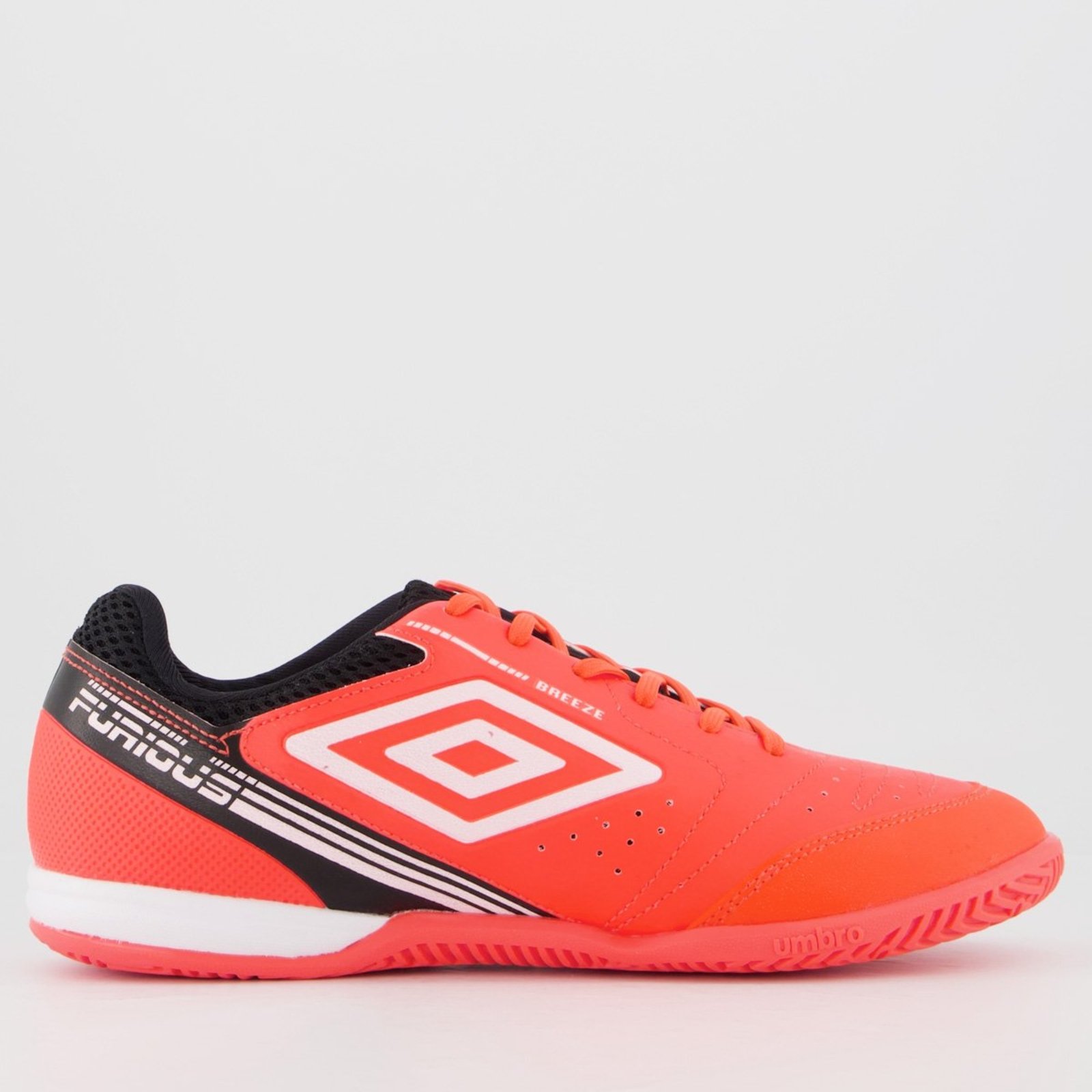 Chuteira Umbro Furious Futsal Laranja e Branca