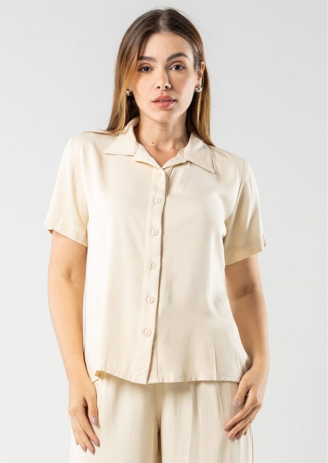Camisa Básica Pau a Pique Viscose Off White OFF WHITE – PP Pau a Pique