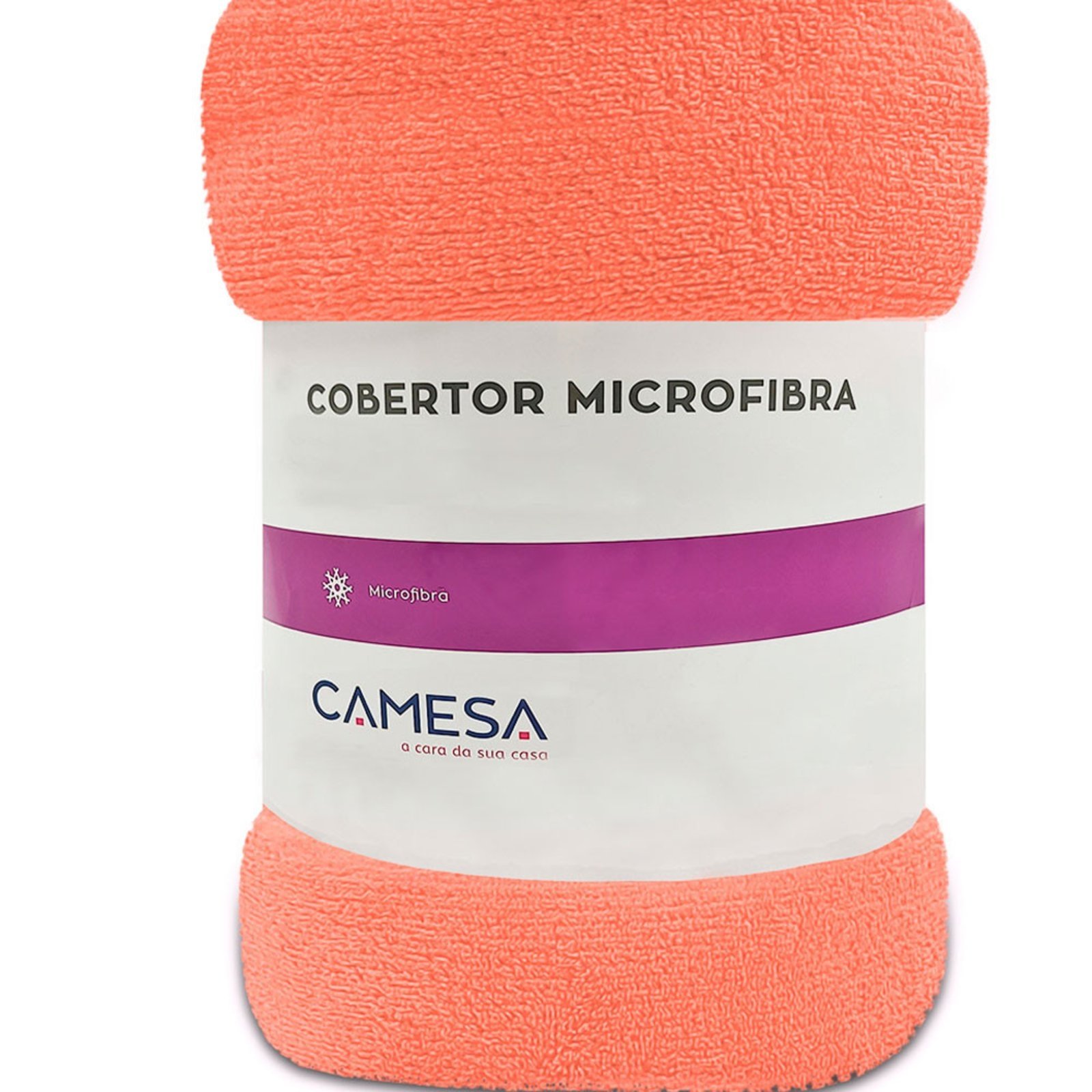 Vista 2 Manta Cobertor Casal 180x220cm Microfibra Soft Macia Camesa coral Camesa coral