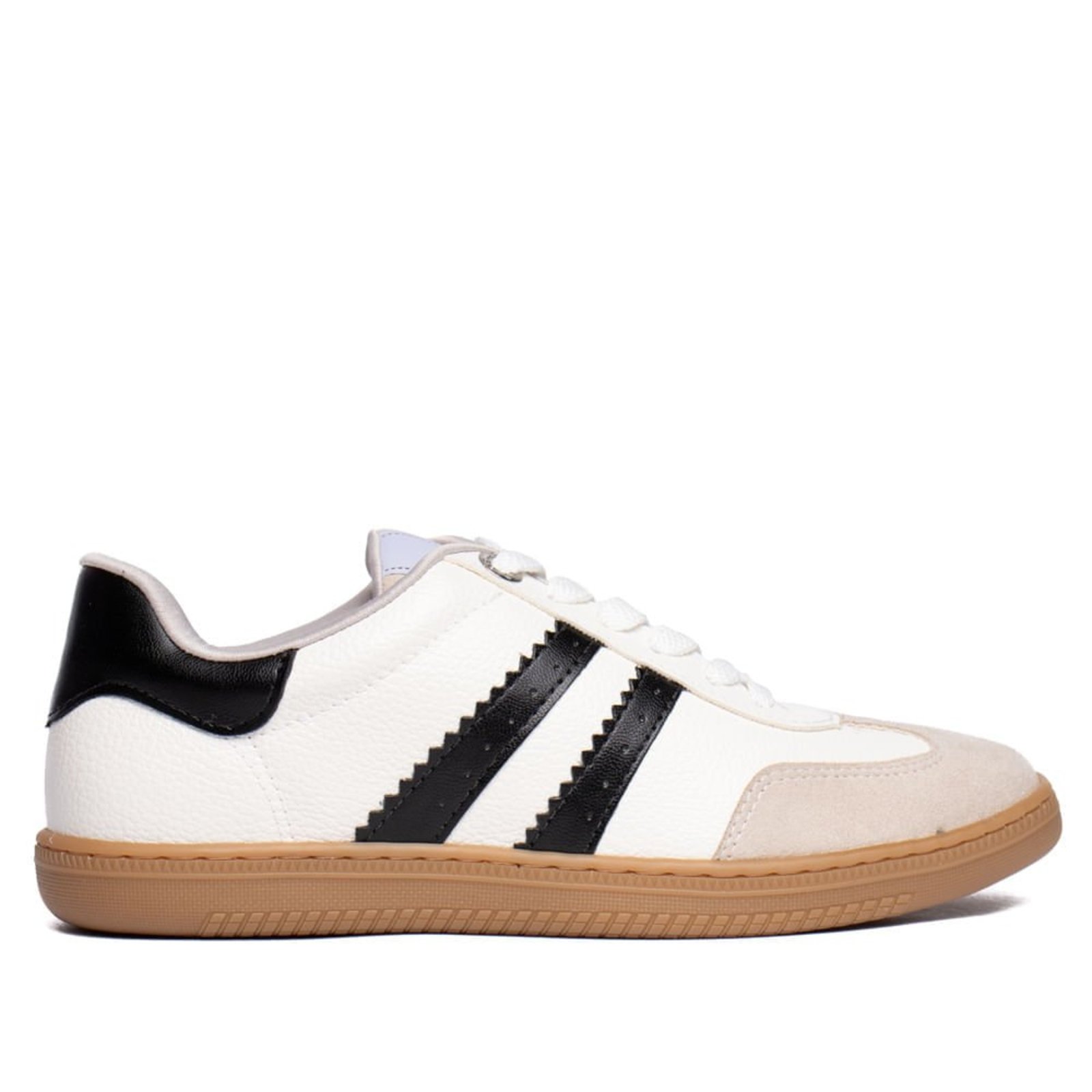 Tênis Feminino Via Marte Casual Napa Camurça Branco/Preto