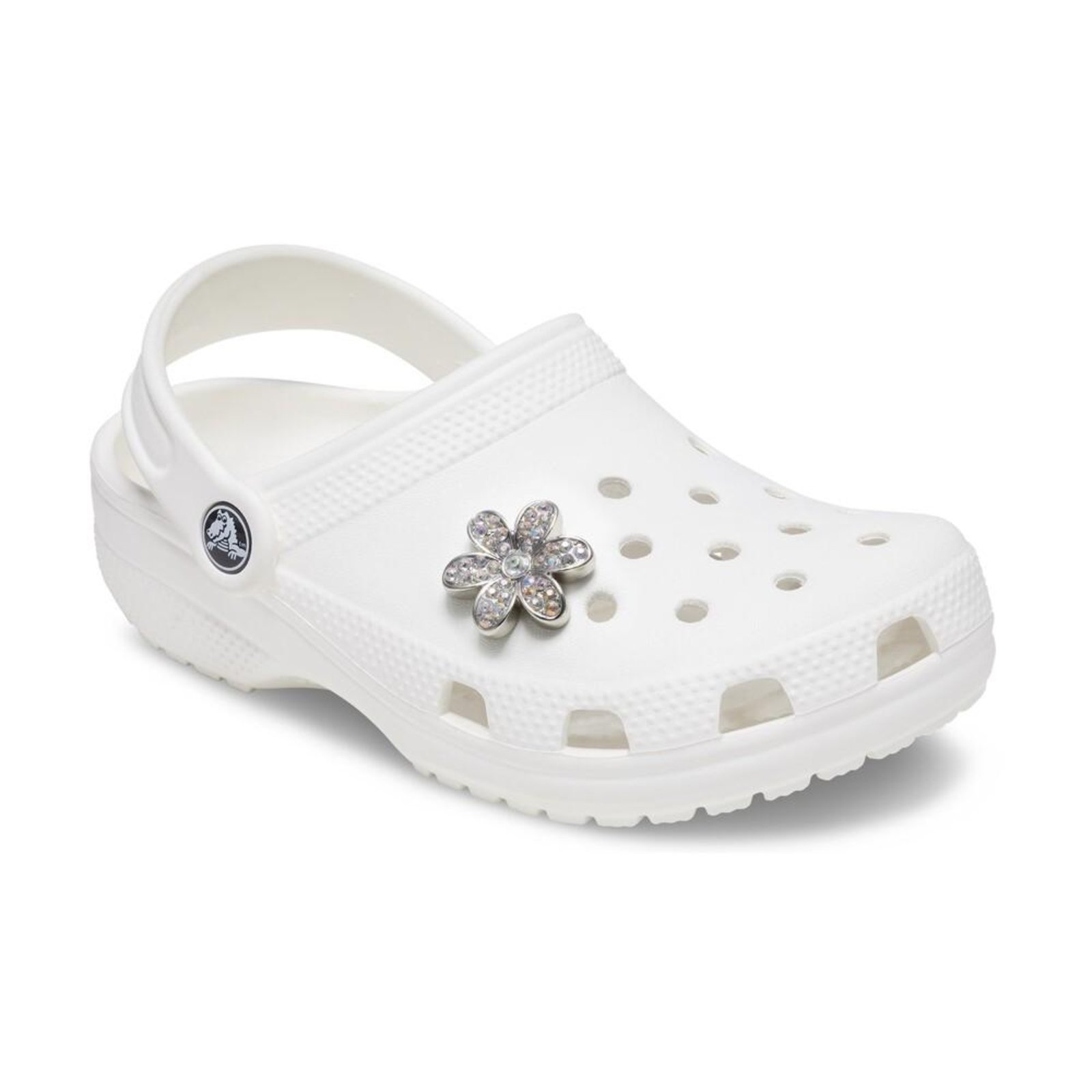 Vista 3 Infantil - Jibbitz™ Margarida Prata com Pedrinhas Crocs branco Crocs branco