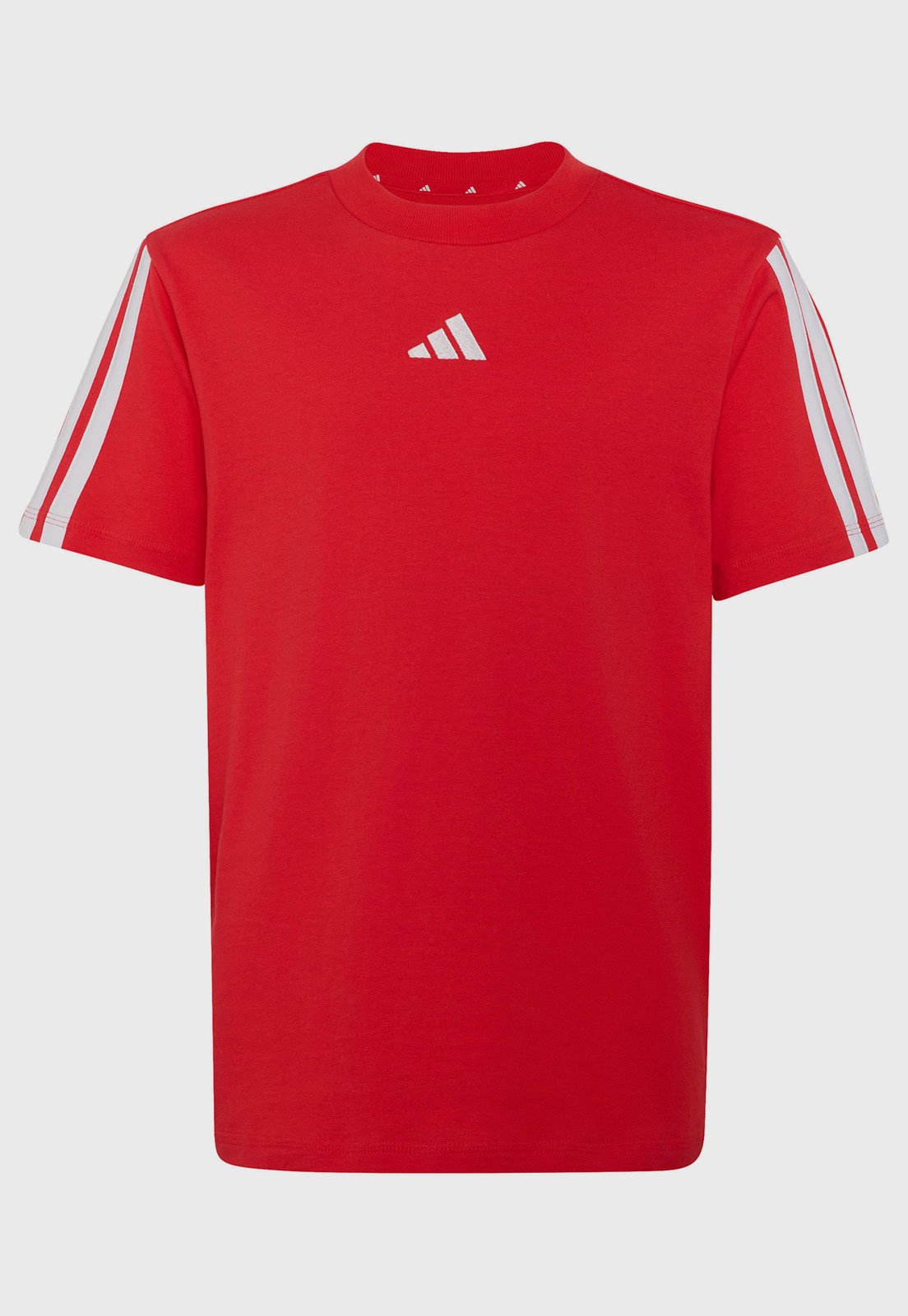 Infantil - Camiseta adidas Sportswear Listras Vermelha