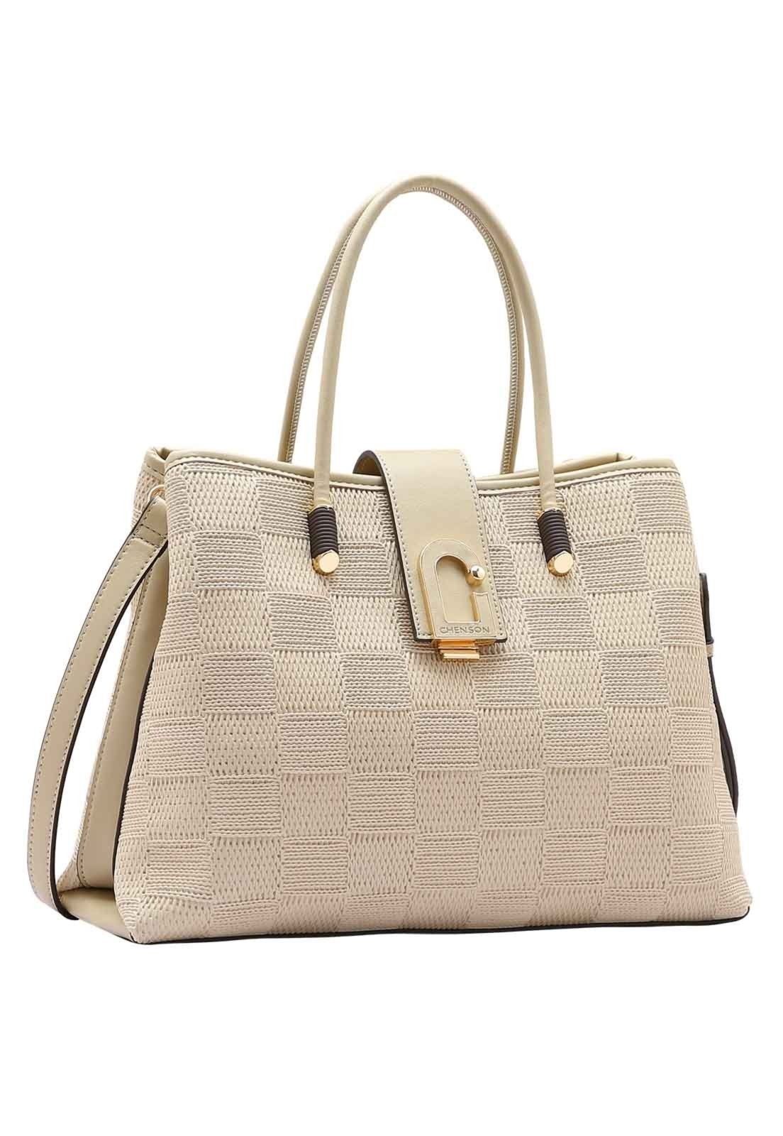 Bolsa Feminina Chenson Original Mix Texturas Mão Bege 3484999