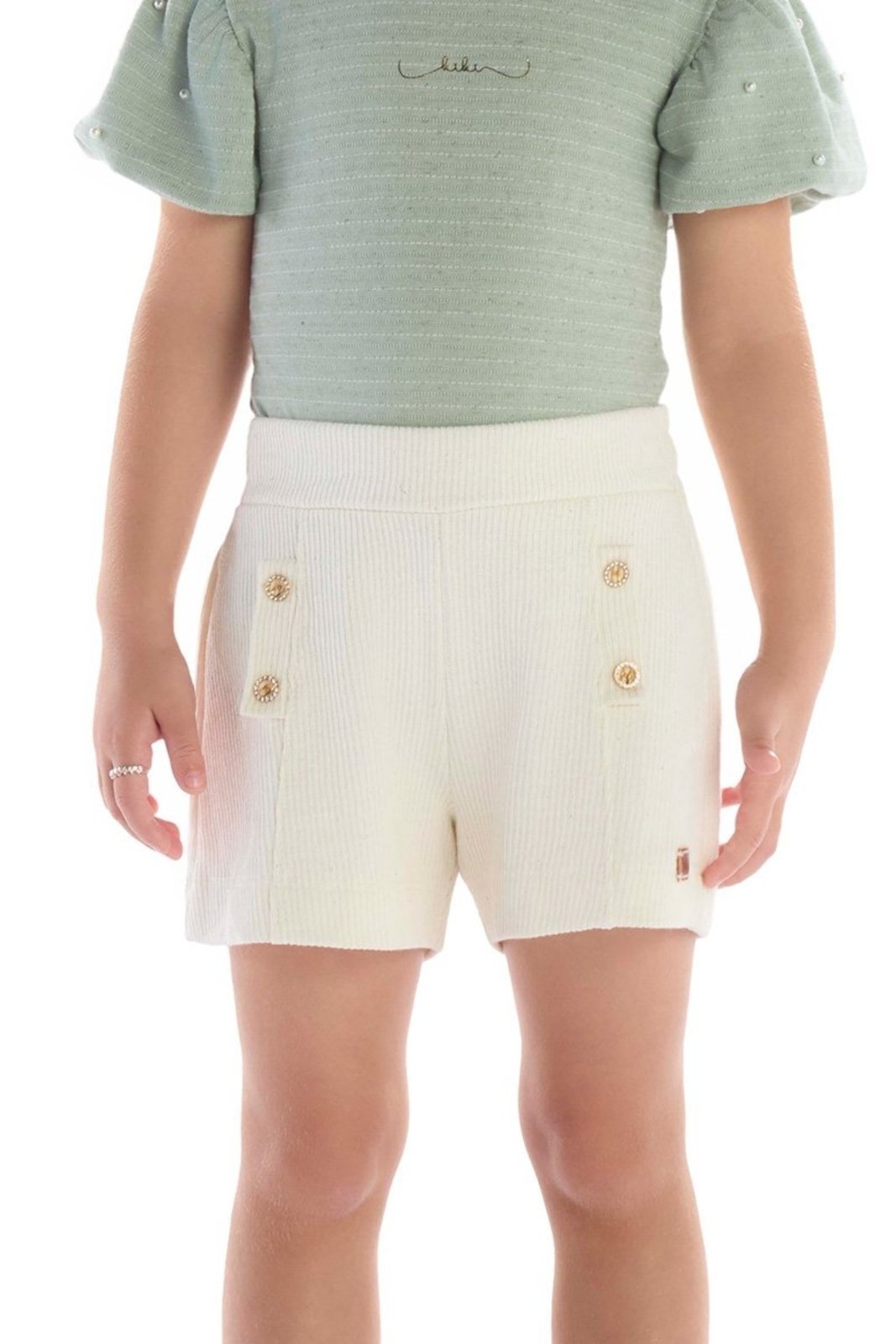 Infantil - Shorts Off em Moletinho