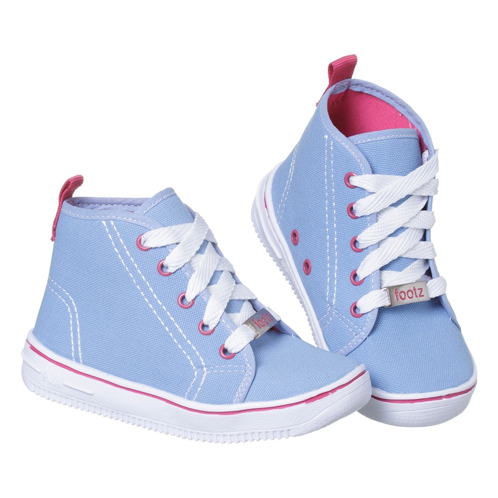 Vista 3 Infantil - Tênis Menina Footz Old Casual Feminino Cano Alto Botinha Tradicional azul Footz azul