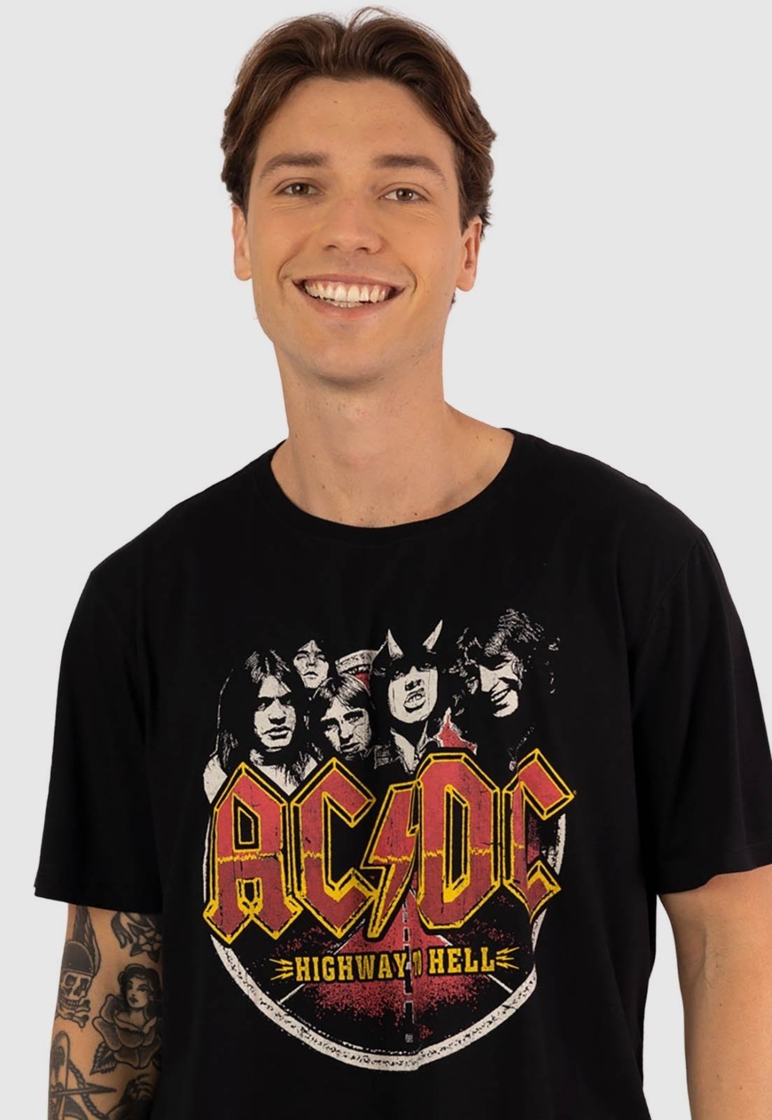 Camiseta Piticas AC/DC Highway to Hell 2 Preto