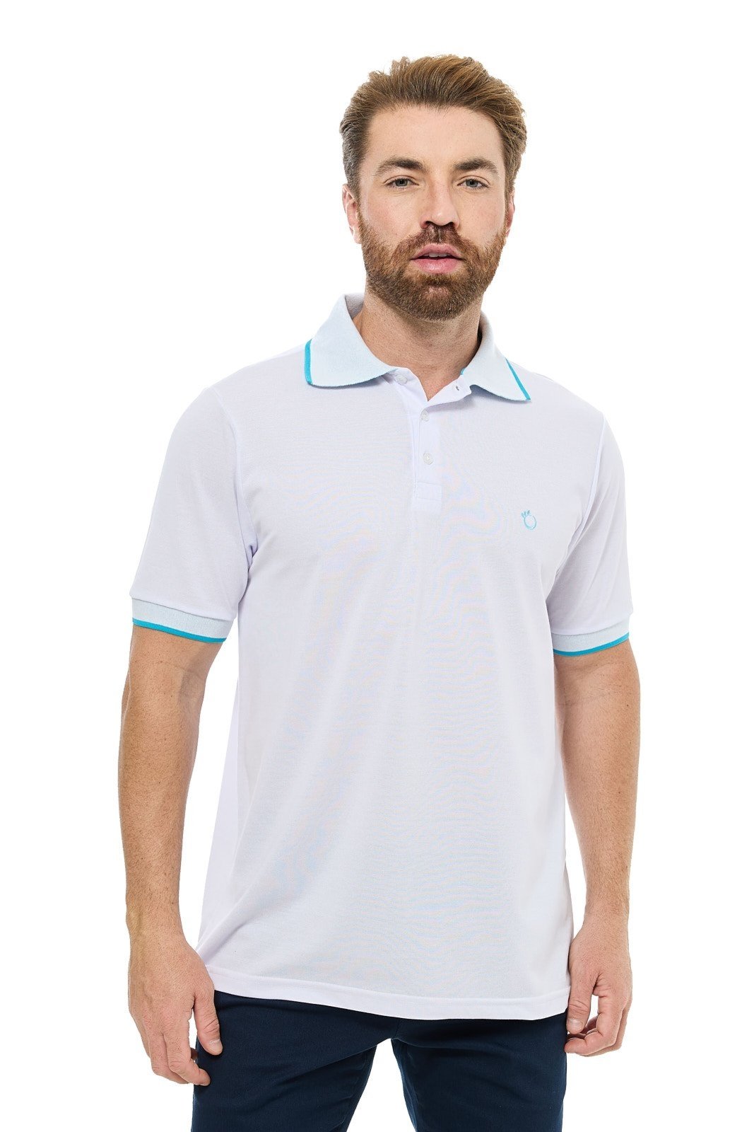 Camisa Gola Polo Olimpo Piquet Branca