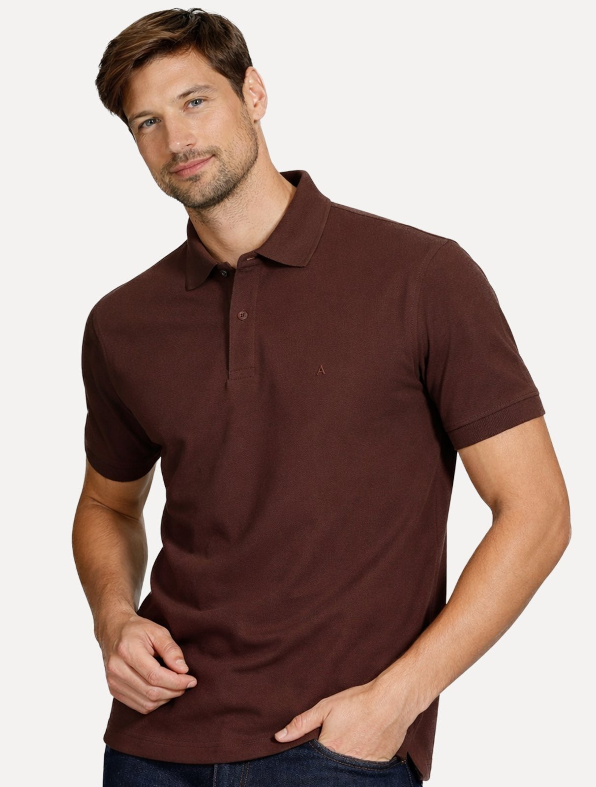 Polo Aramis Masculina Piquet Colorfix Bordeaux Bordô
