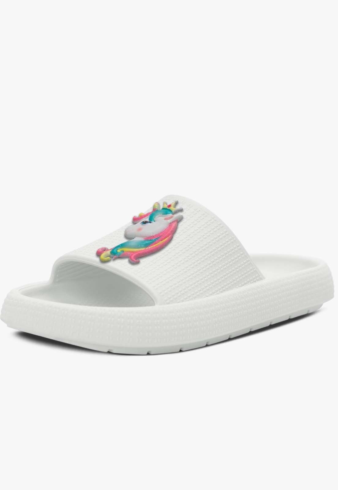Infantil – Chinelo Nuvem Popidi Menina Unicornio Branco