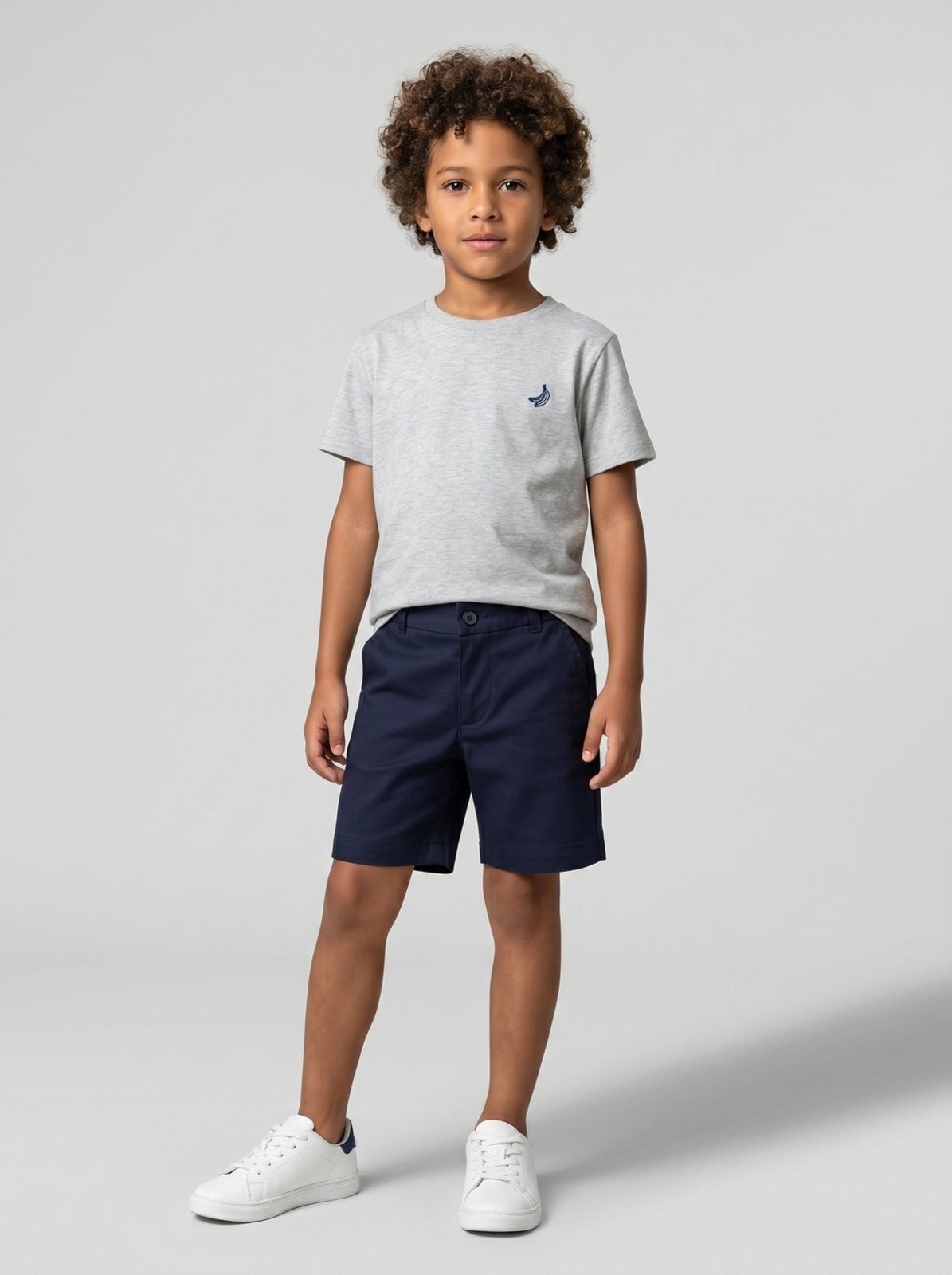 Infantil - Bermuda Sarja Algodão Egípcio - Marinho - 06