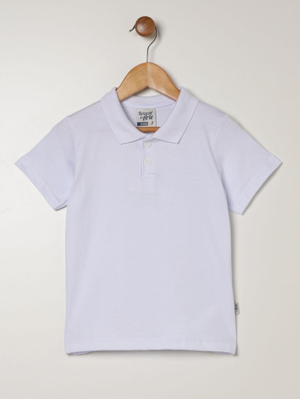 Infantil - Polo Malha Manga Curta Para Menino - BRANCO
