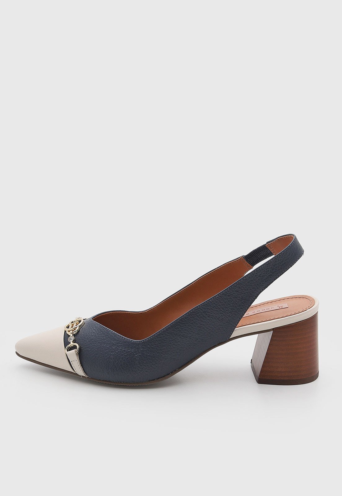 Scarpin Feminino Jorge Bischoff Couro Salto Médio Azul