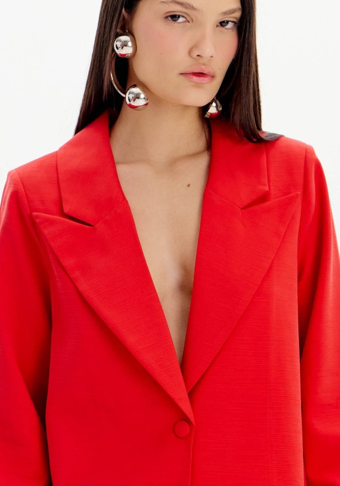 Vista 3 Blazer Alfaiataria Alongado My Favorite Things vermelho My Favorite Things vermelho