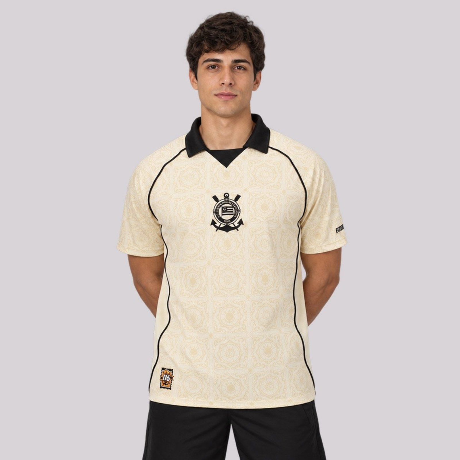 Polo Corinthians 116 Anos Bege