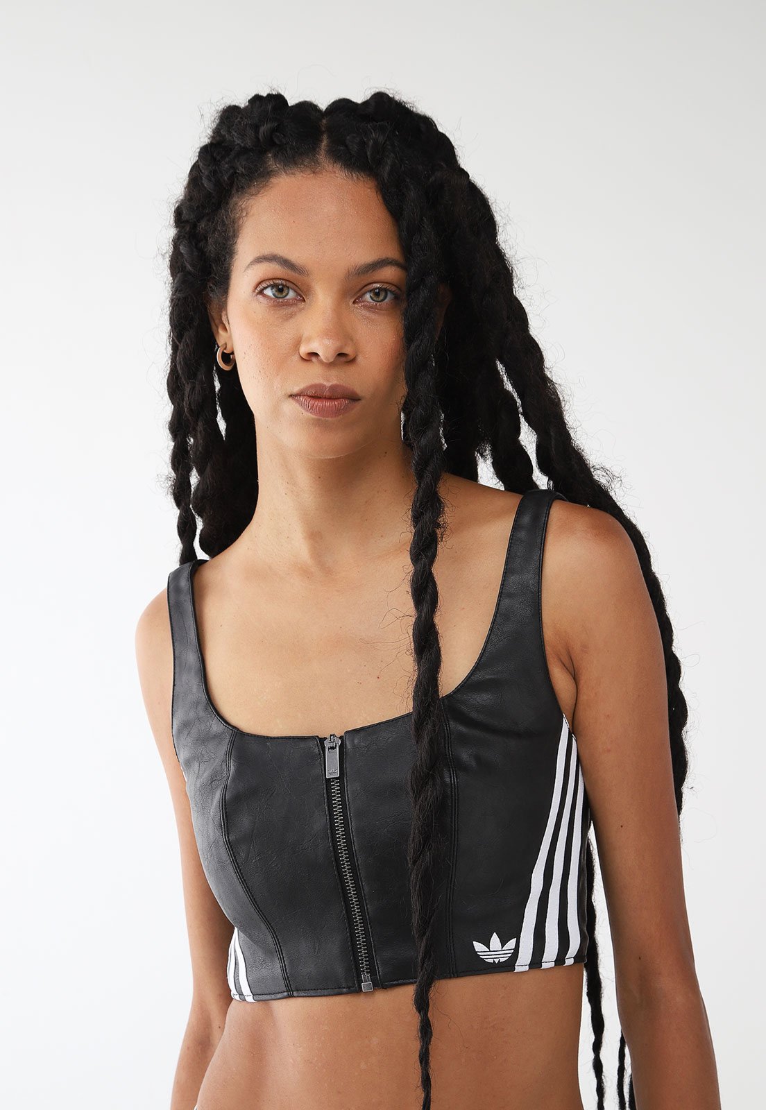 Top adidas Originals Ajustada Adilenium Vintage Preto