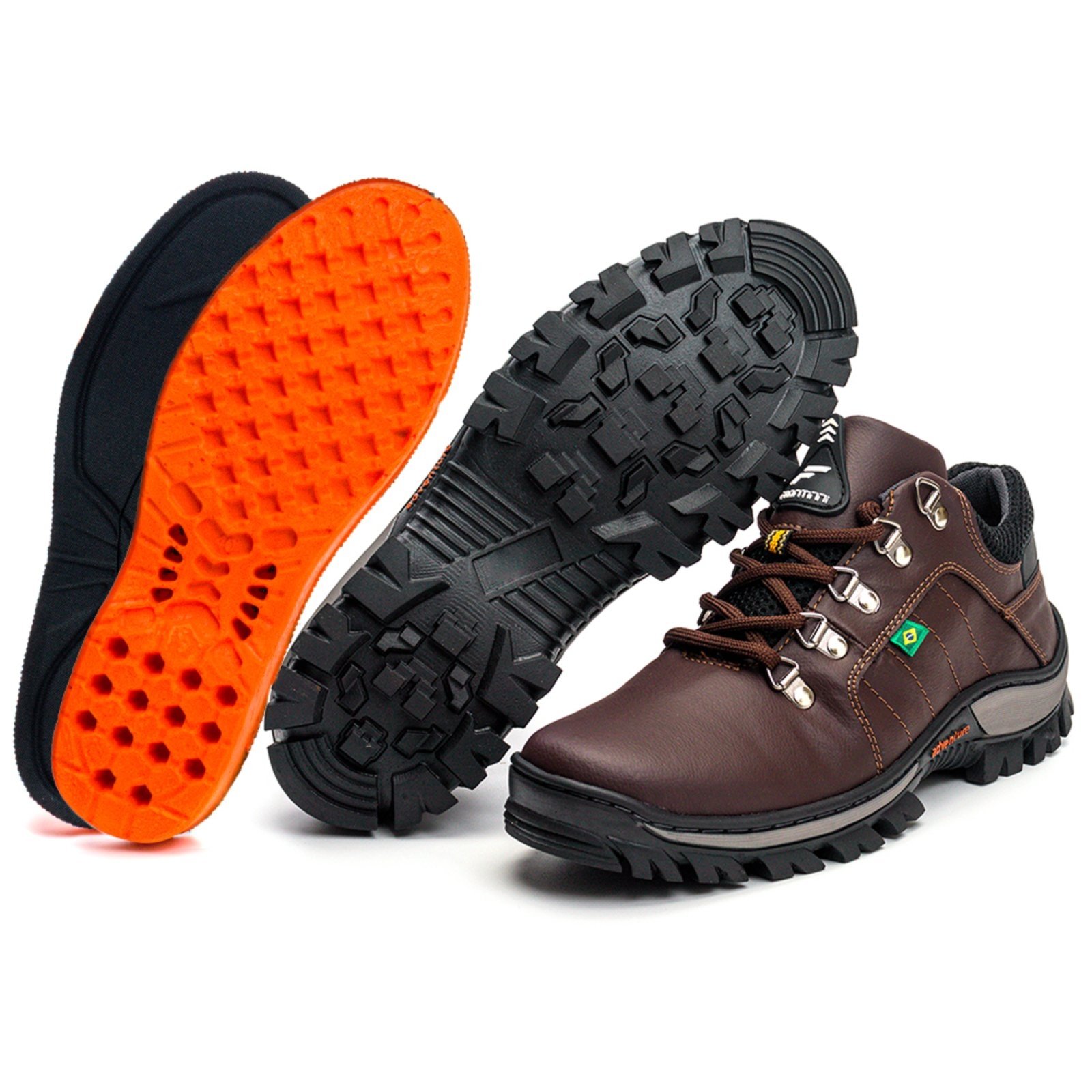 Vista 3 Tênis Adventure Bota Coturno Trabalho Trilha Segurança Macia e Confortável Zafrem marrom ZAFREM marrom