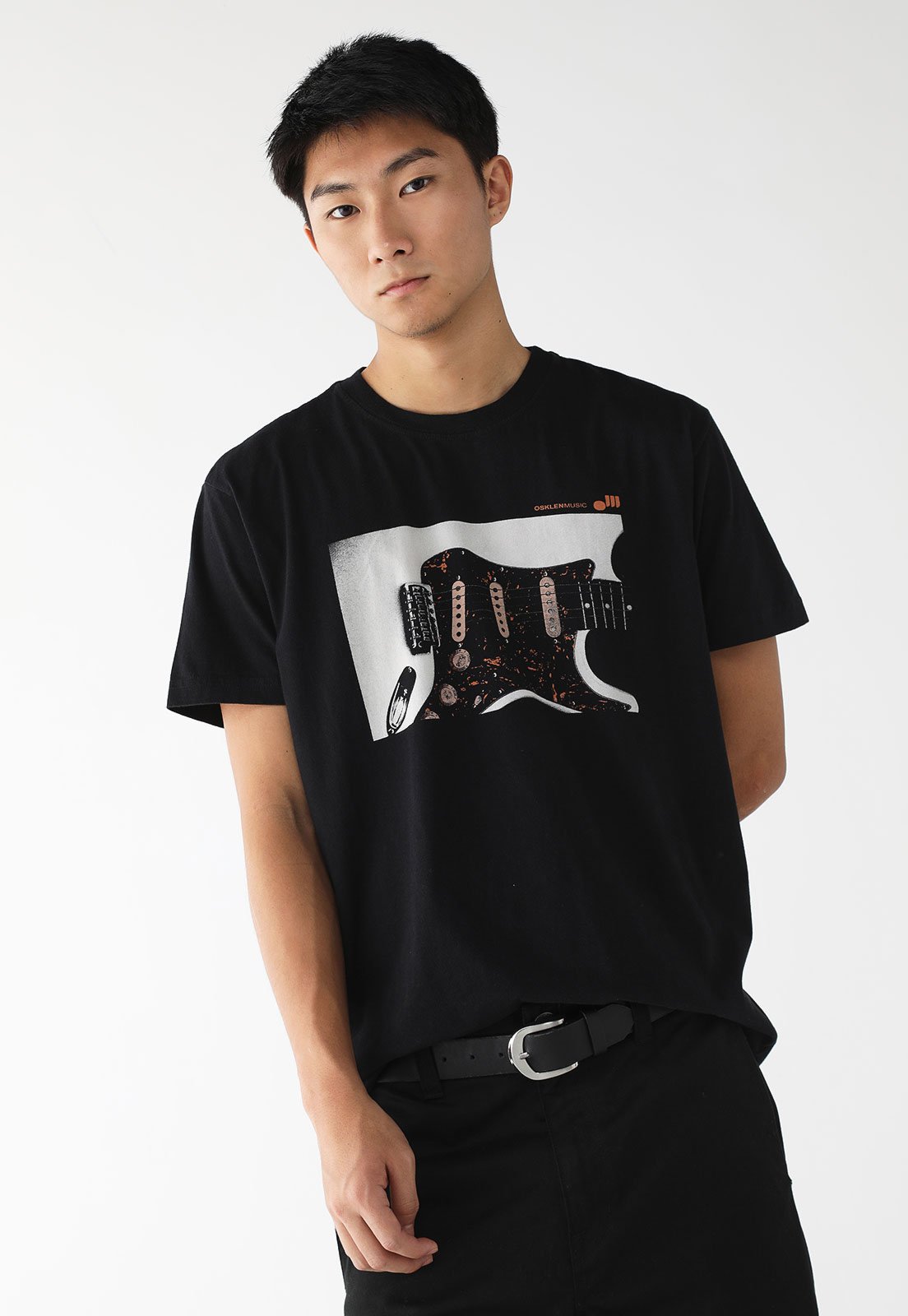 Camiseta Osklen Reta Estampada Preta
