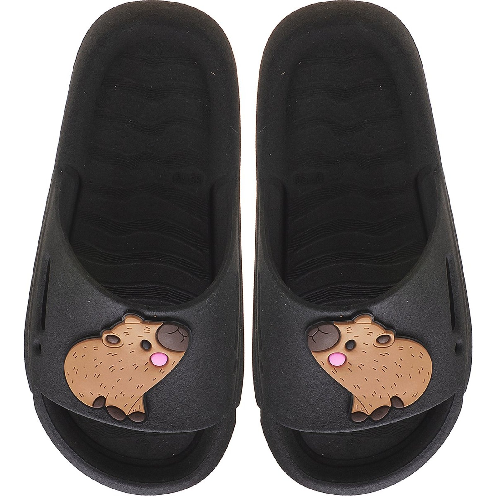 Infantil - Chinelo Slide Preto Capivara Menina tep