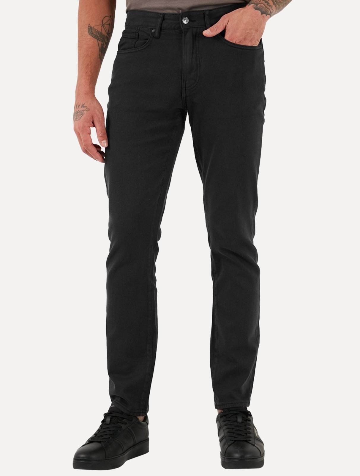 Vista 2 Calça Jeans Armani Exchange Masculina J14 Slim Fit 5 Pockets Preta preto Armani Exchange preto