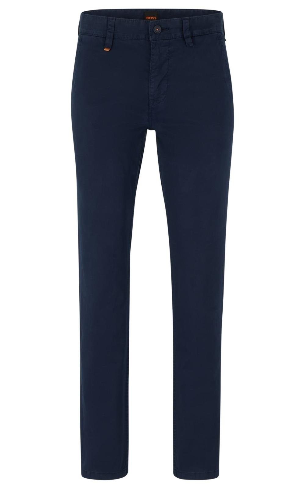 Calças Slim Fit Estampada Em Sarja De Algodão Elástico