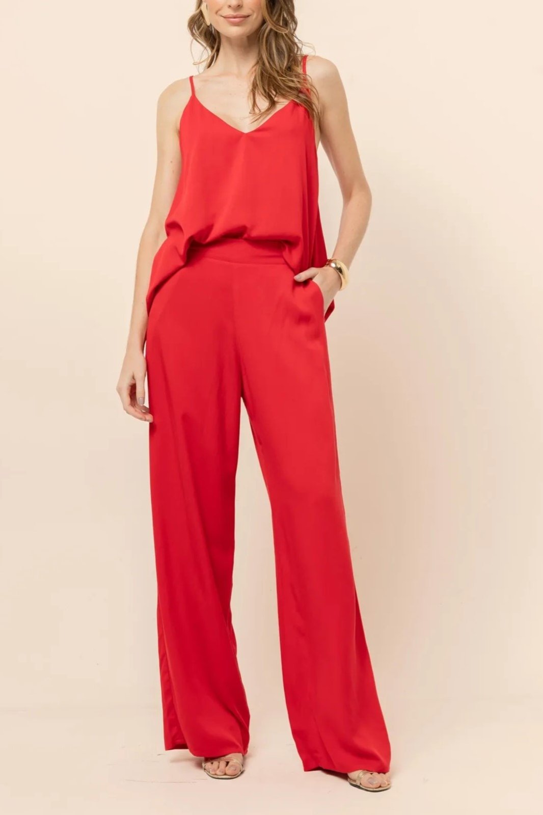 Conjunto Marilia Em Viscose Levinho- Vermelho