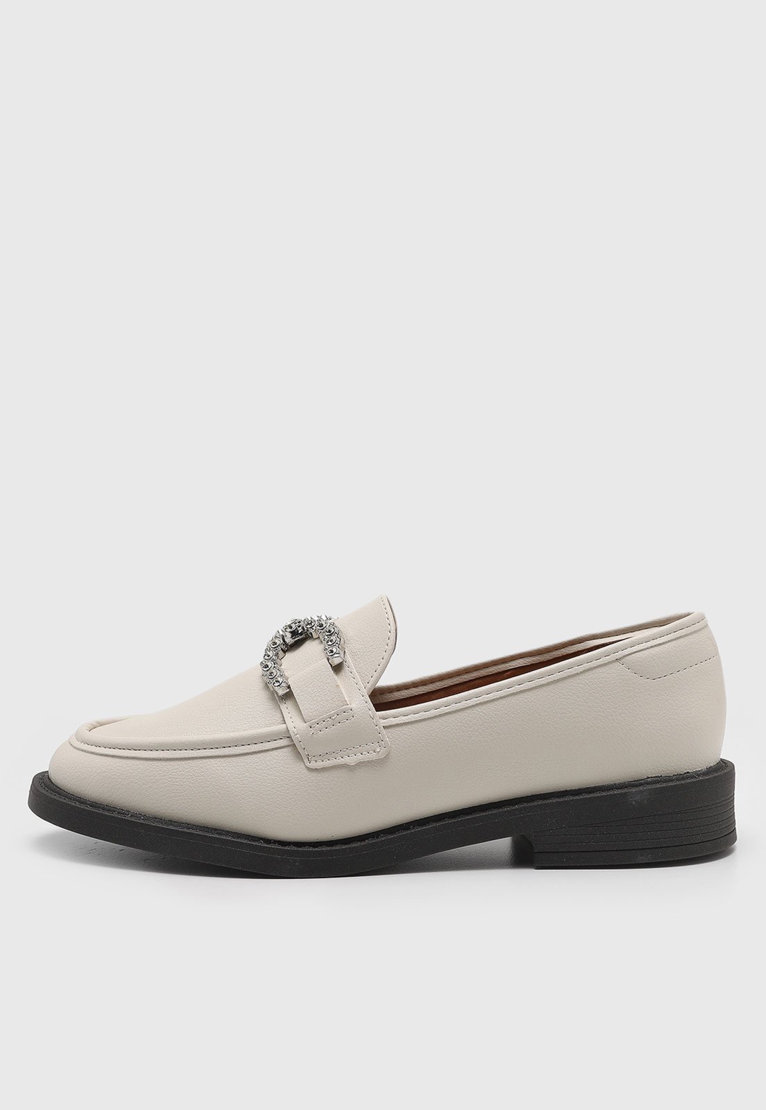 Mocassim Vizzano Detalhe Pedrarias Bege