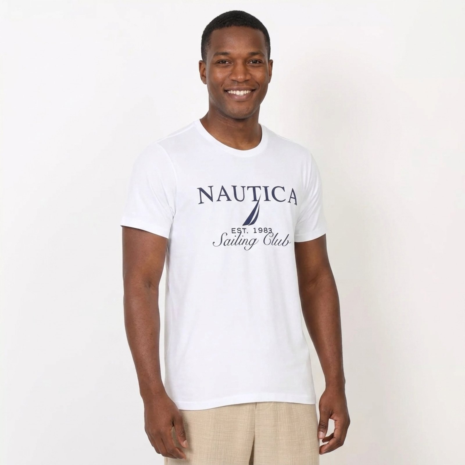 Camiseta Nautica Manga Curta Estampada Nautica Branco