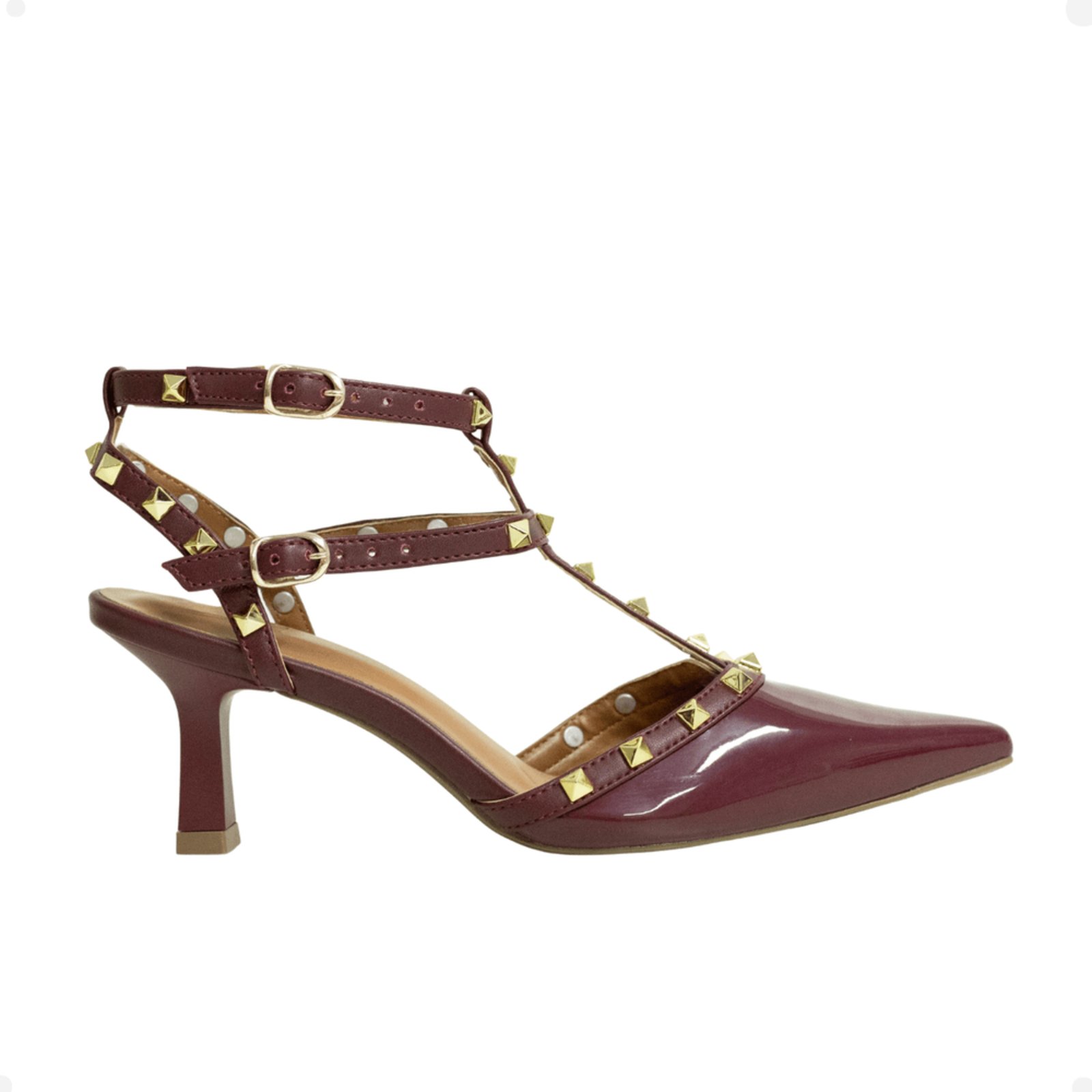 Scarpin Rockstud Obsession Vinho