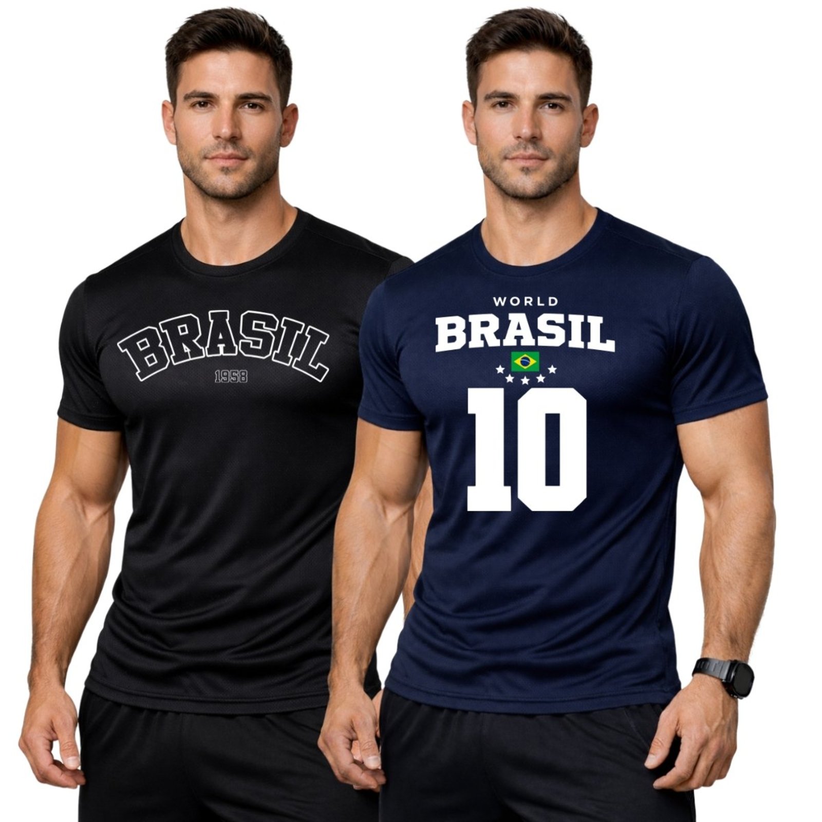 Kit 2 Camiseta Masculina Esportiva Dry Fit Camisa Gola Redonda Copa