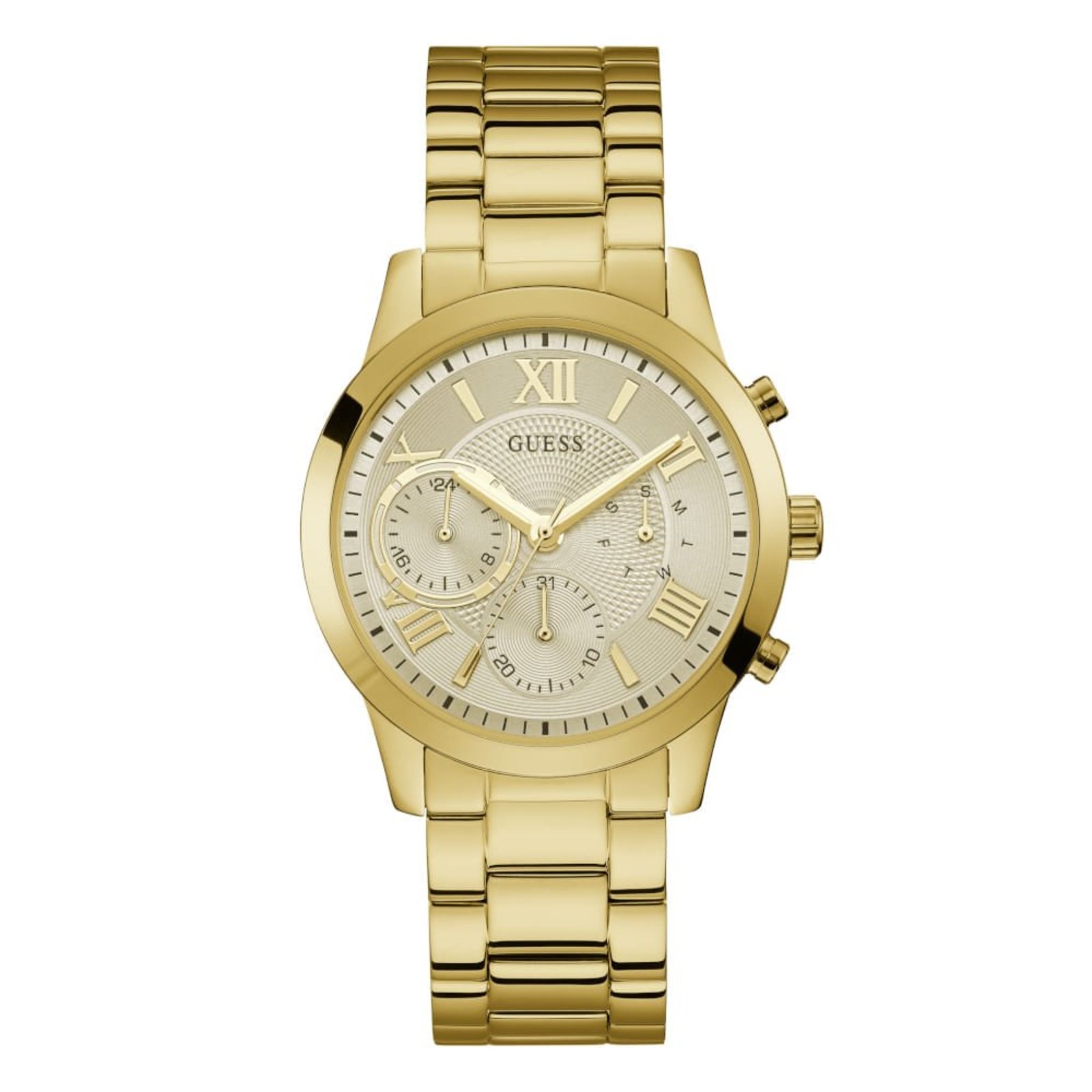 Vista 2 Relógio Feminino Guess Multifunção Dia e 24h dourado Guess dourado