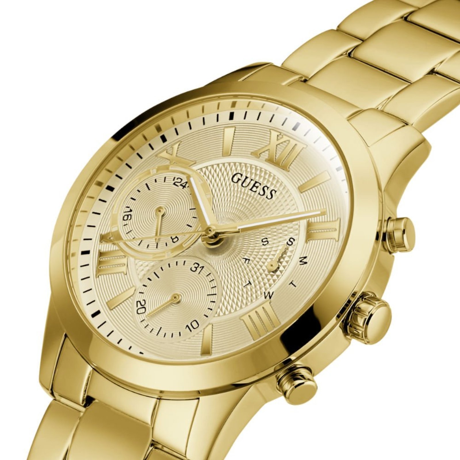 Vista 3 Relógio Feminino Guess Multifunção Dia e 24h dourado Guess dourado