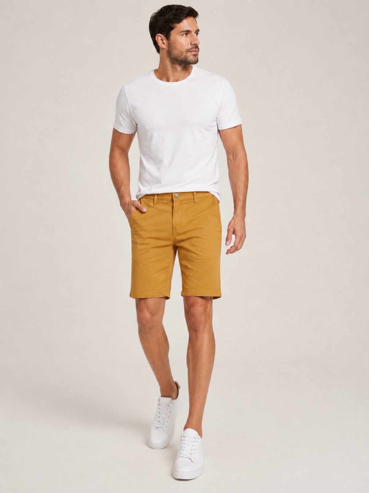 Bermuda de Sarja Masculina Tradicional Básica em Brim