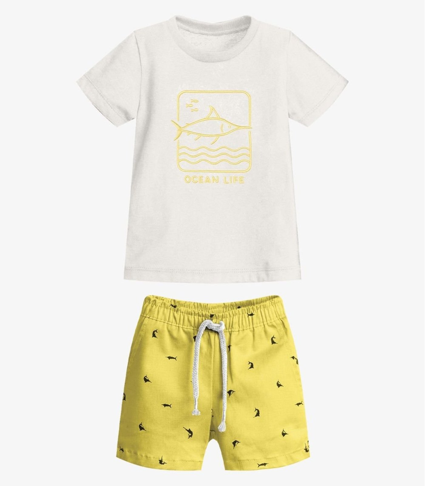 Infantil - Conjunto Camiseta Com Bermuda Trick Nick Amarelo
