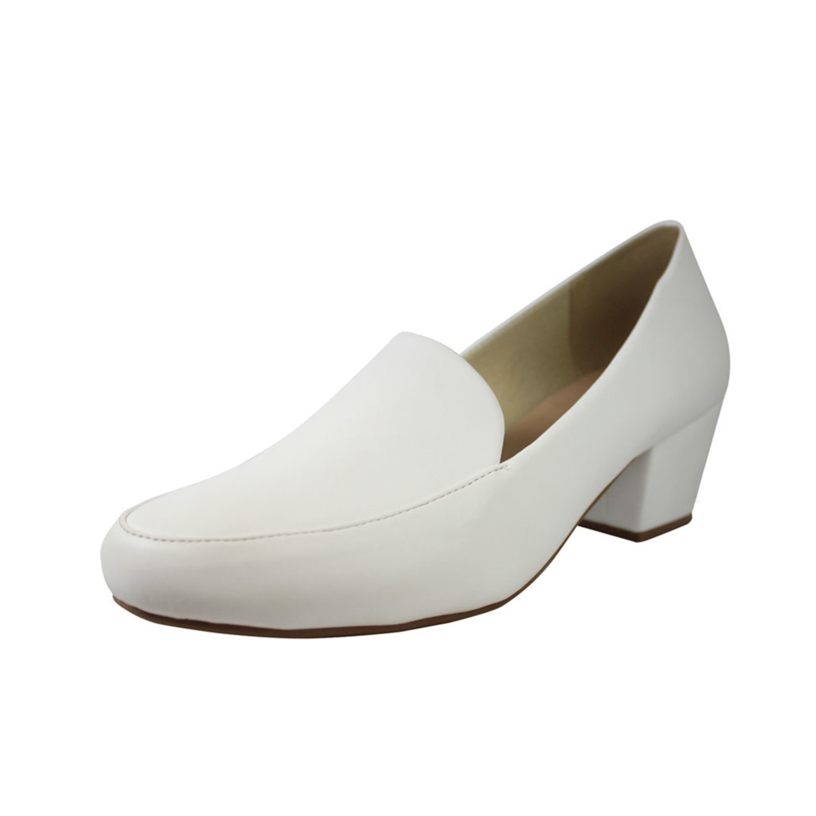 Scarpin Boneca Salto Baixo Grosso Luiza Sobreira Branco Mod. 2082