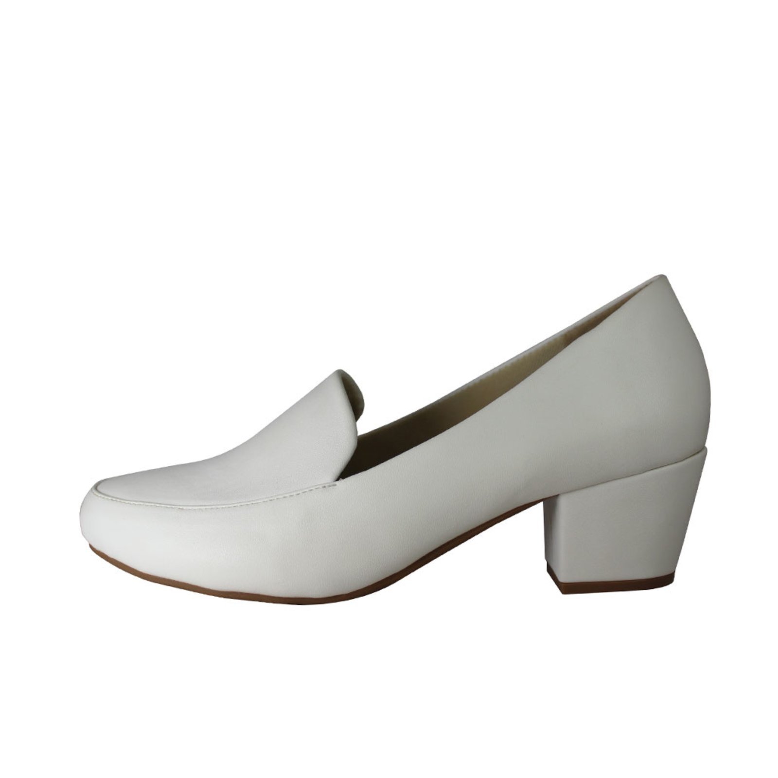 Vista 3 Scarpin Boneca Salto Baixo Grosso Luiza Sobreira Mod. 2082 branco Luiza Sobreira branco